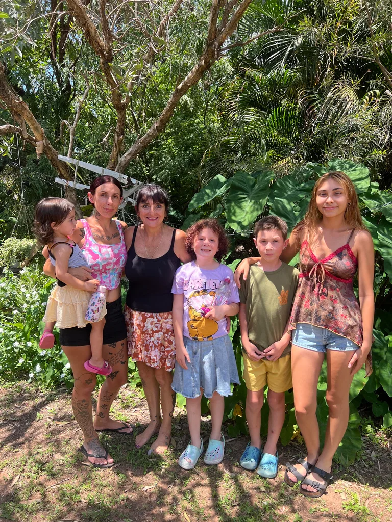 Mandy and her four grandkids