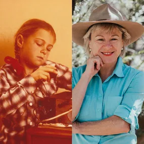 Left: Tanya as a young girl at the School of the Air. Right: A recent picture of Tanya.