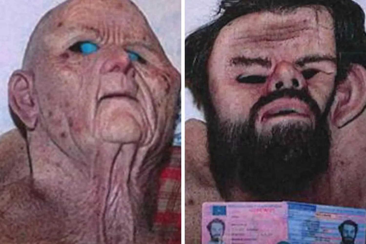 Rubber masks used by Swedish doctor Martin Trenneborg to kidnap his victim Isabel Eriksson