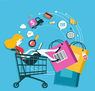 woman online shopping