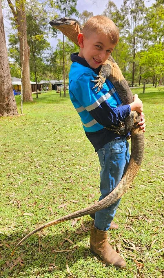 Jensen outsider with a lace monitor Cyclops in his arms.