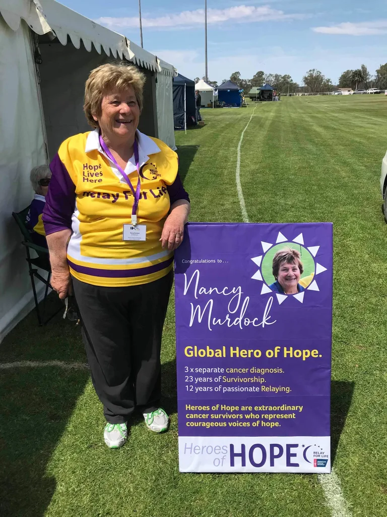 Image of woman who has survived cancer three times