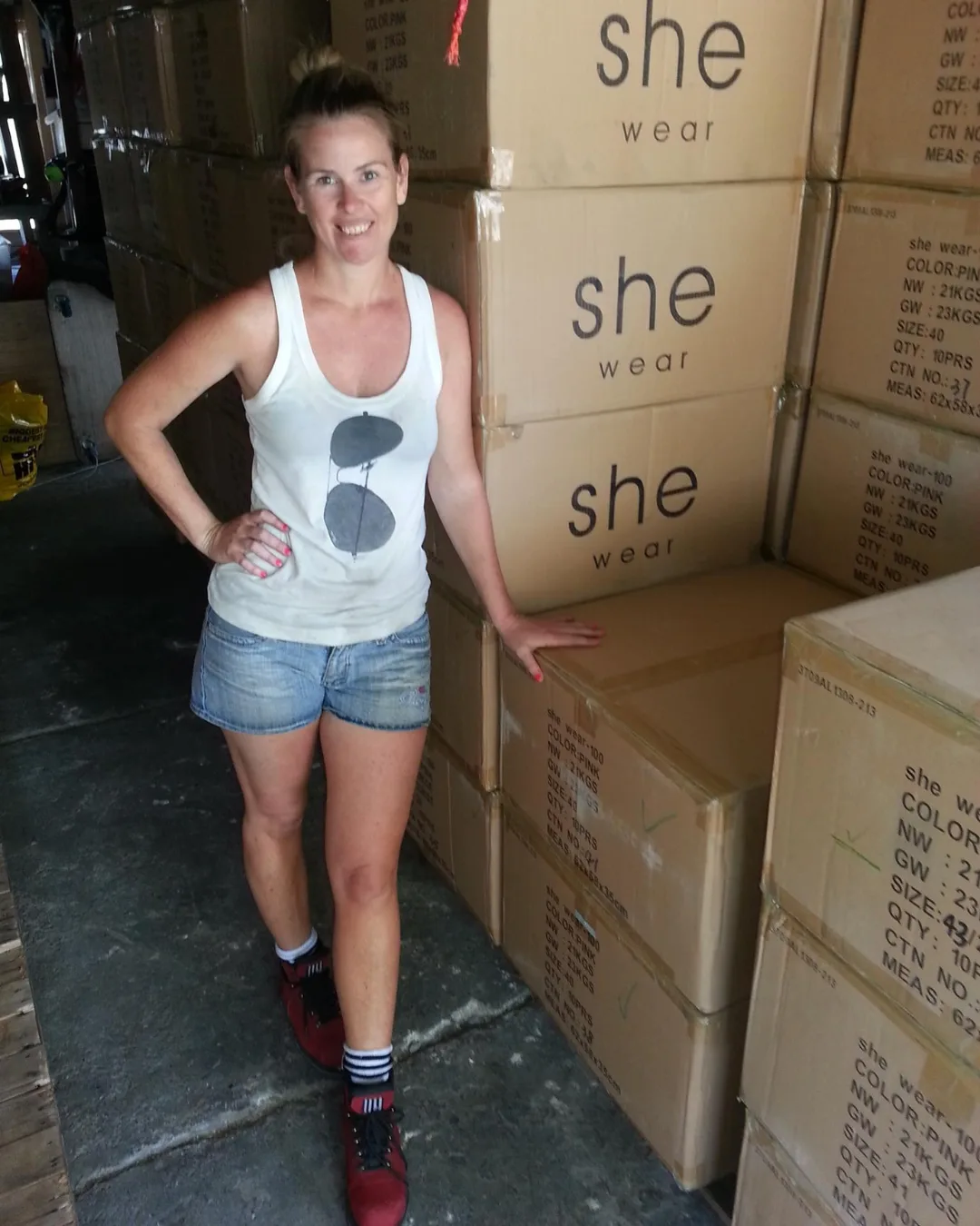 woman with cardboard boxes