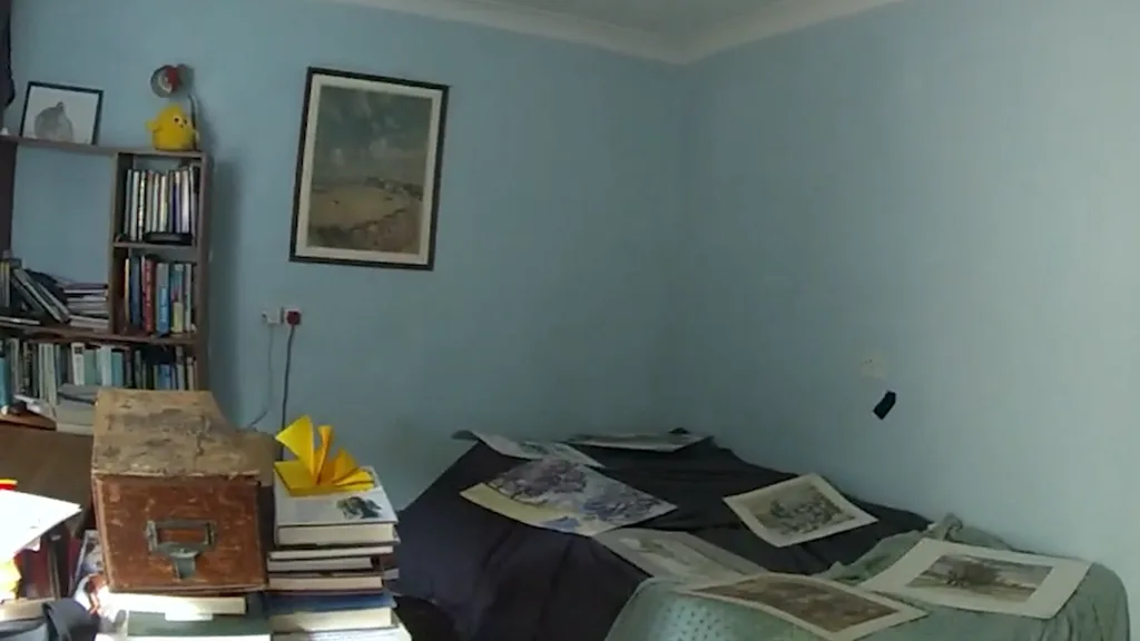 A messy bedroom where Virginia hid her parents bodies