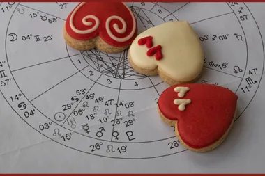 Love heart cookies on a star chart