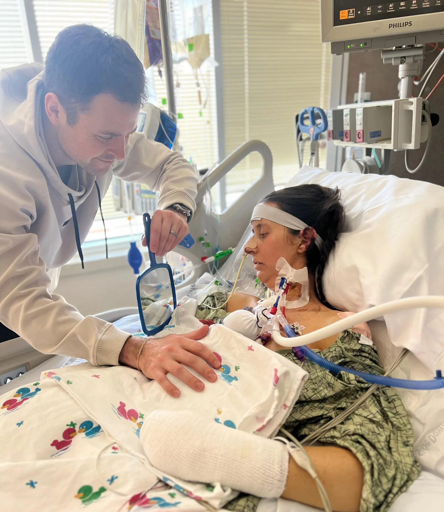 Image of woman in hospital suffering from septic shock post giving birth