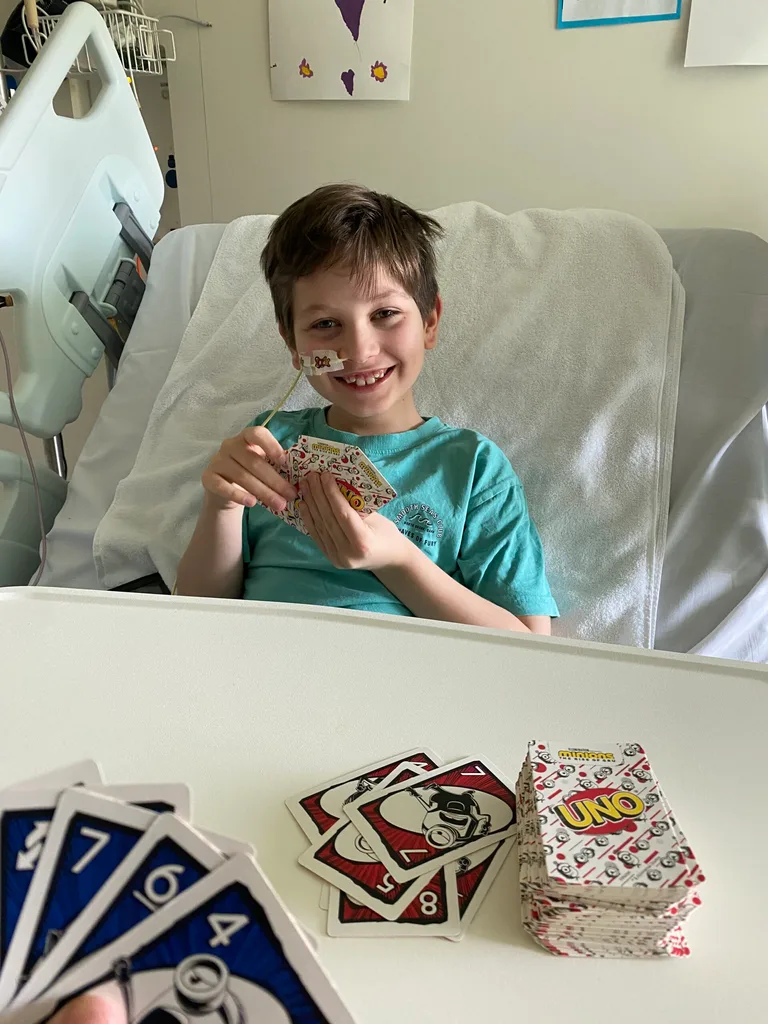 Image of young boy in hospital