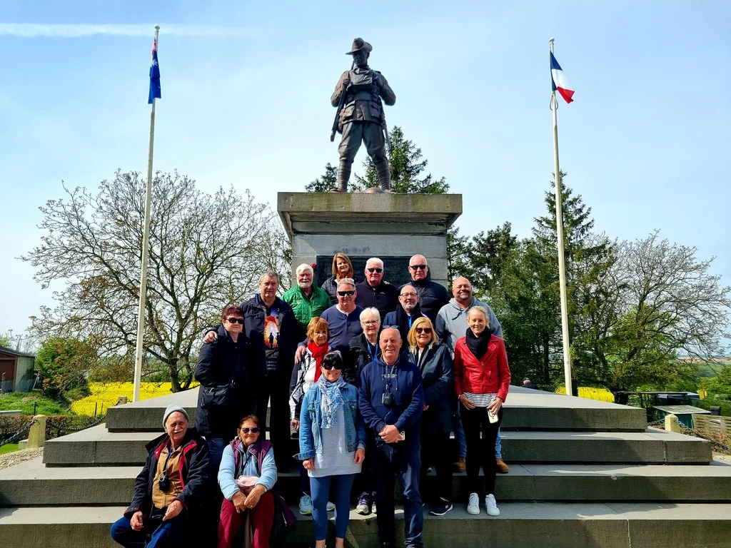 Kerry and travelling companions at Mt St Quentin, The Somme, France.
