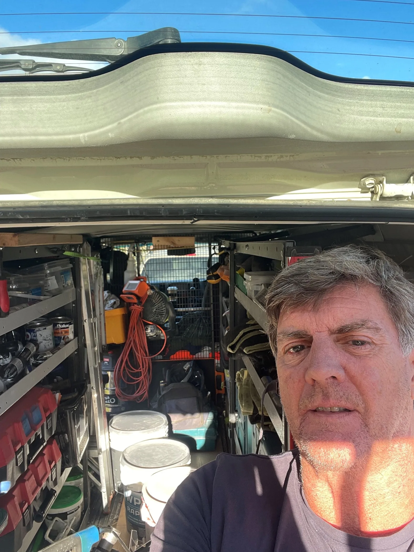 man in garage