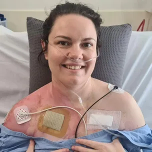 woman in hospital bed