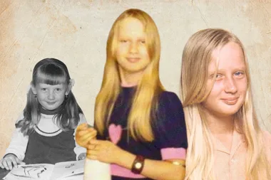 A collage of pictures of Tracey Ann Patient as a child