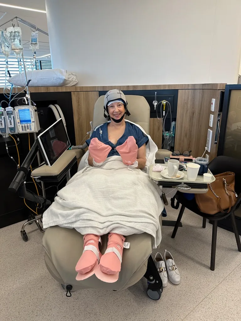 Image of woman receiving chemotherapy