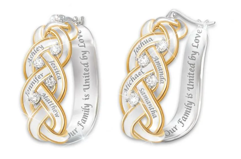 Strength Of Family Personalised Gift Diamond Earrings