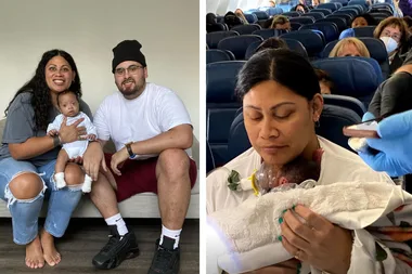 woman, partner and baby