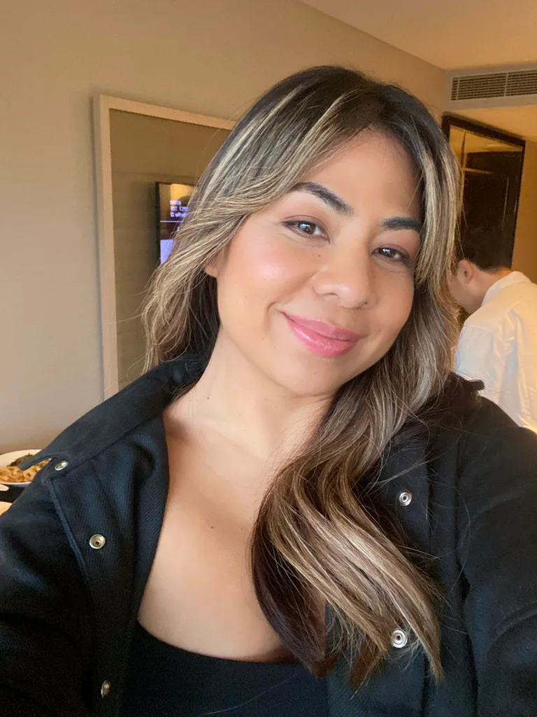 smiling woman with blonde hair