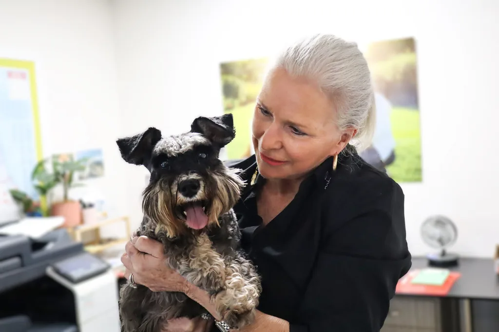 Anne Jorgensen with her dog - We do pet funerals TL1925