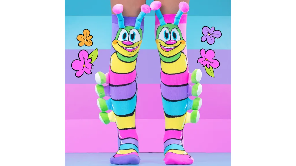 MADMIA'S colourfully designed caterpillar socks.