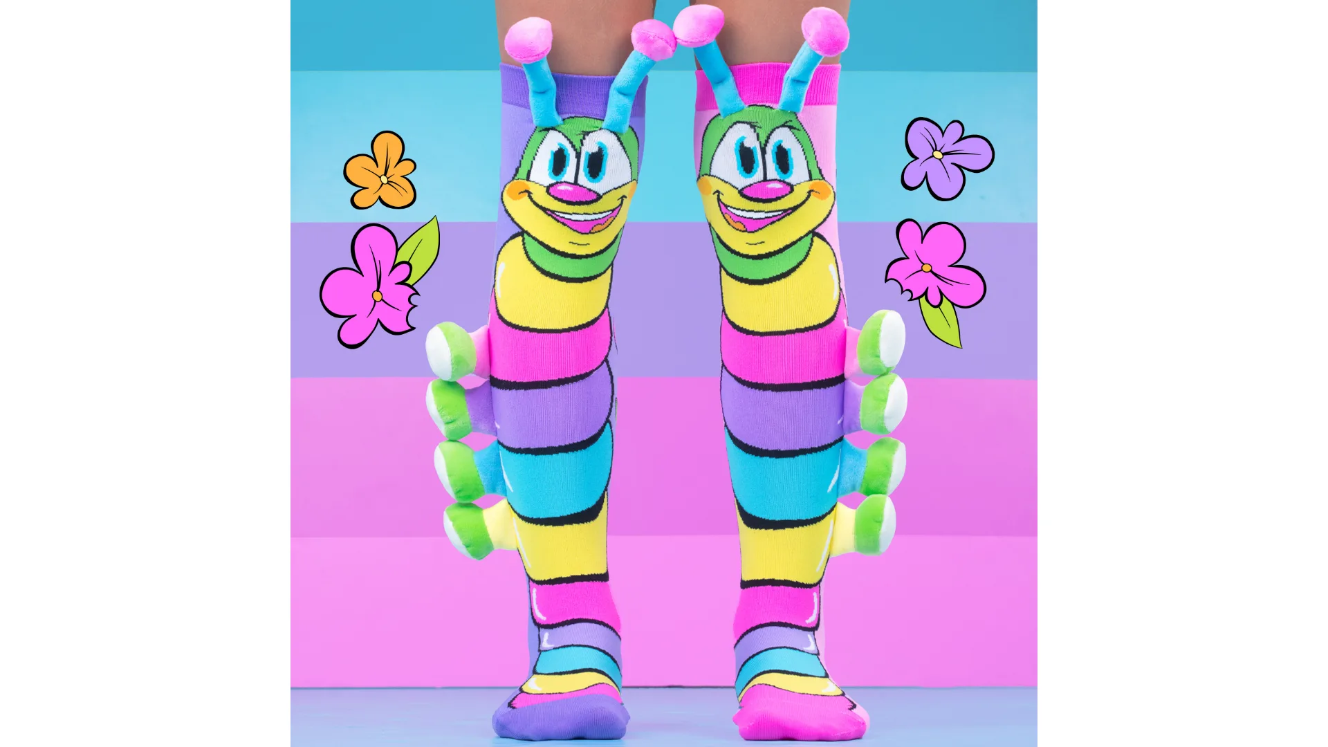 MADMIA'S colourfully designed caterpillar socks.
