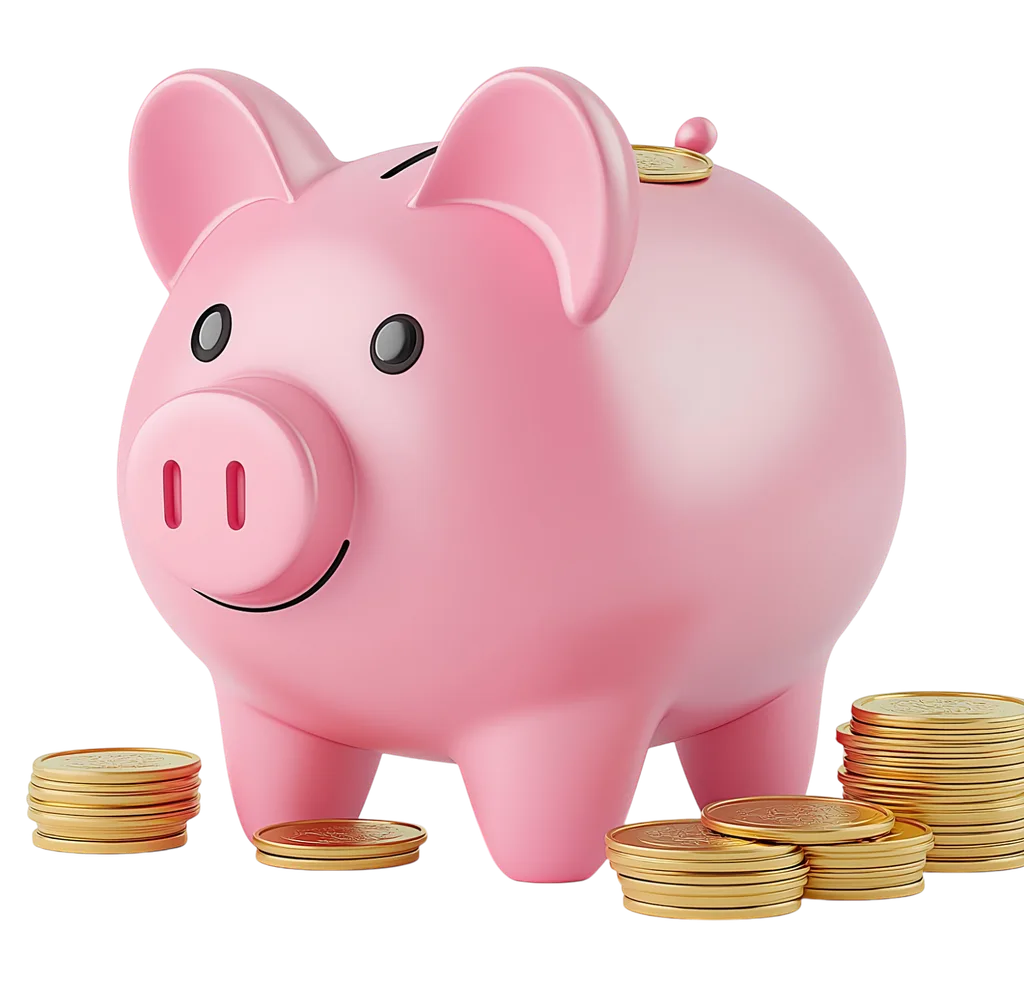 Pink piggy bank