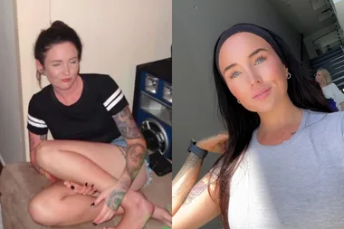 Image of woman before and after ice addiction