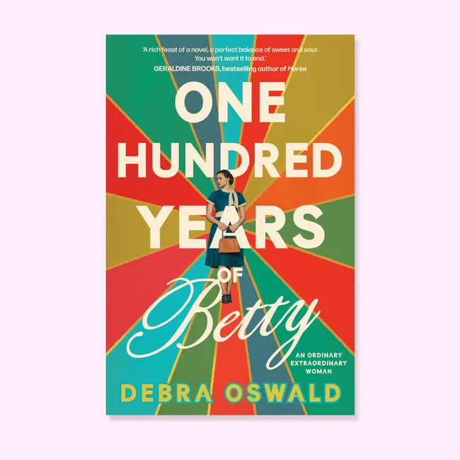 Book cover on light pink background