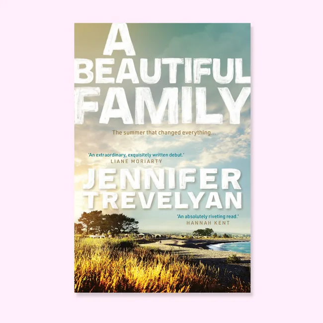 Book cover on light pink background