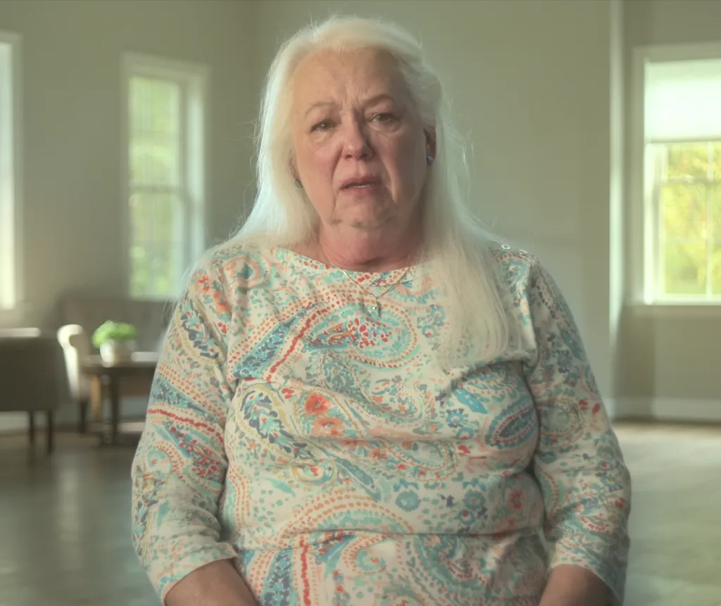 Picture of Iva Bradley, Amy Bradley's mother speaking in the recent Netflix documentary 'Amy Bradley is Missing'.
