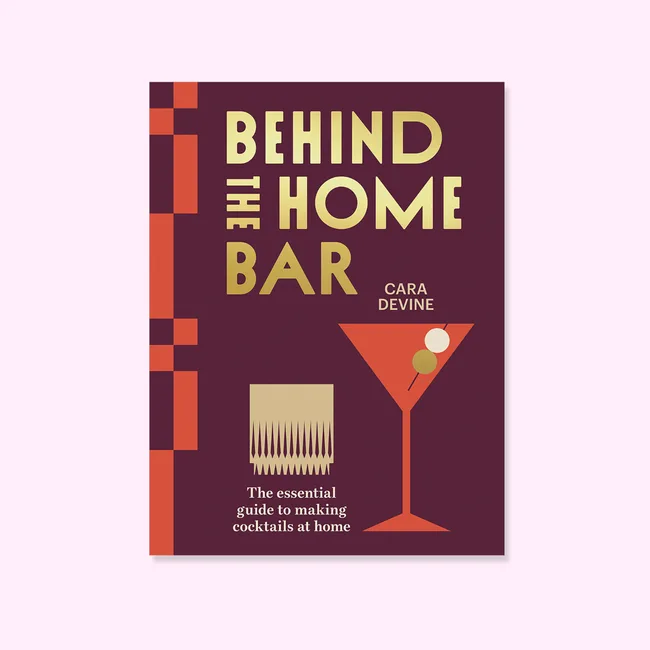 Book cover on light pink background