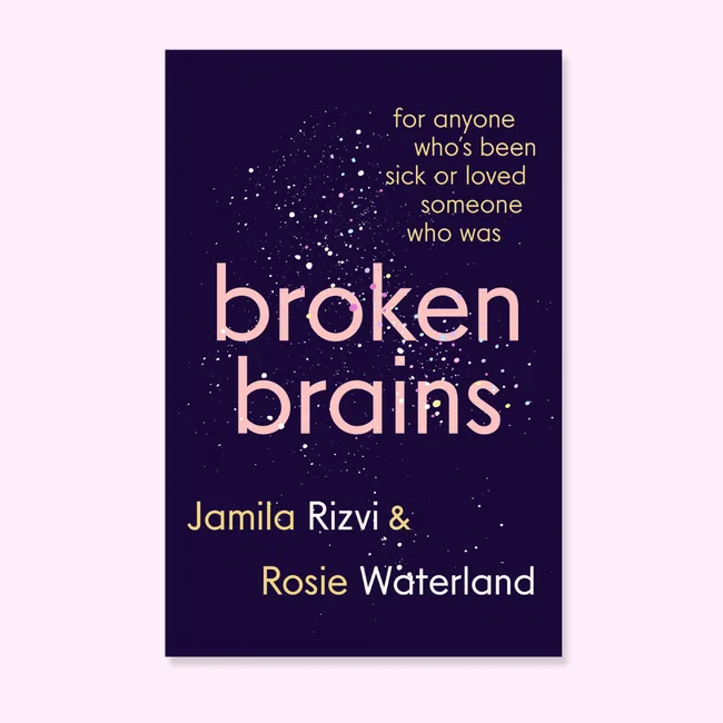 Book cover on light pink background