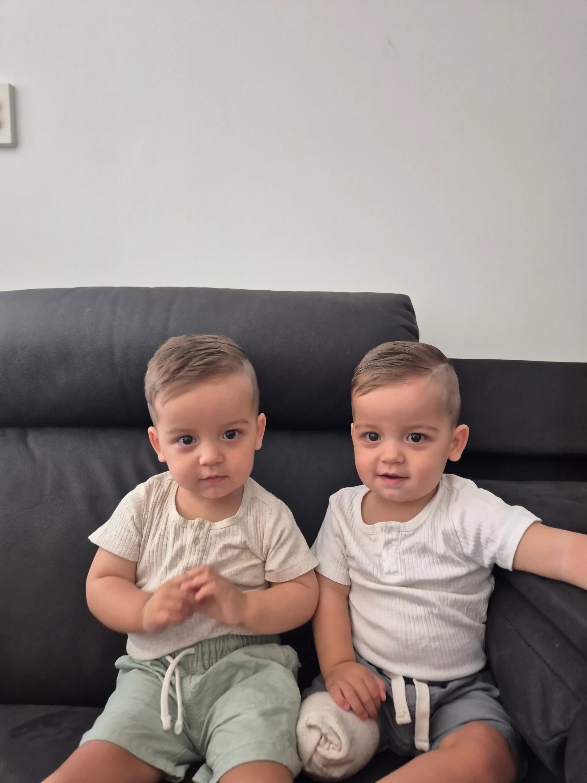 Image of twin boys wearing t-shirts