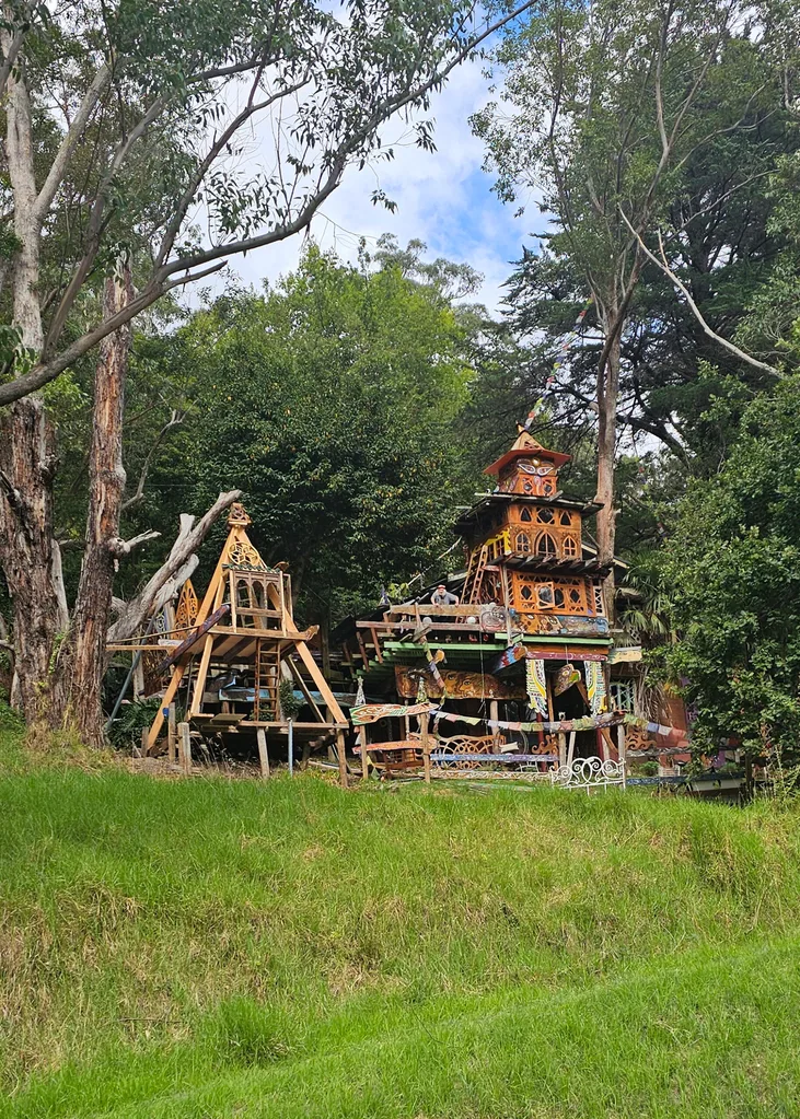 The three-storey Tibetan-style treehouse