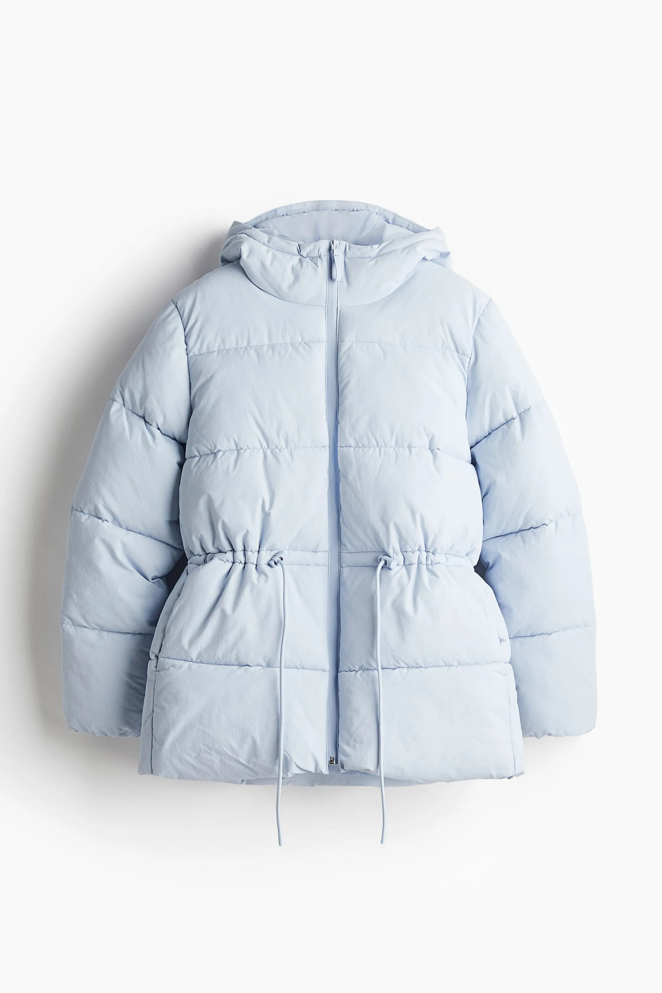 pale blue long puffer jacket H&M