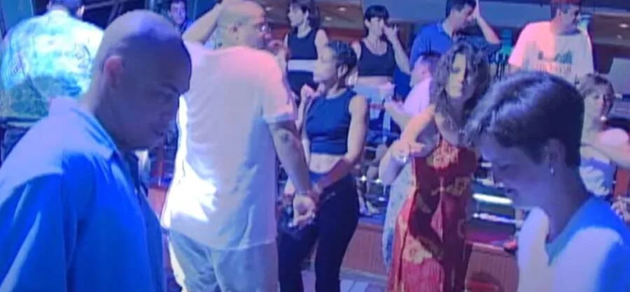 CCTV of the last known footage of Amy Bradley. She is seen dancing with 'Yellow' - a member of the ship's band, Blue Orchid.