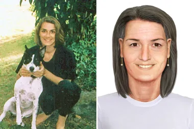 Old photograph of Marcia Ryan alongside generated image to show how Marcia could look now