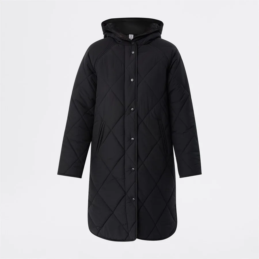 black long puffer jacket Big W