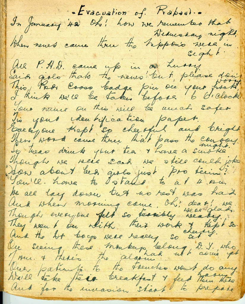 Writing on yellow paper from a diary