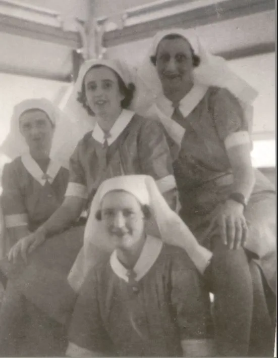 nurses in black and white