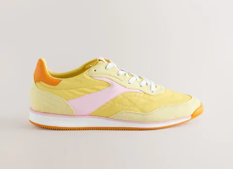 Yellow shoes, retro sneakers