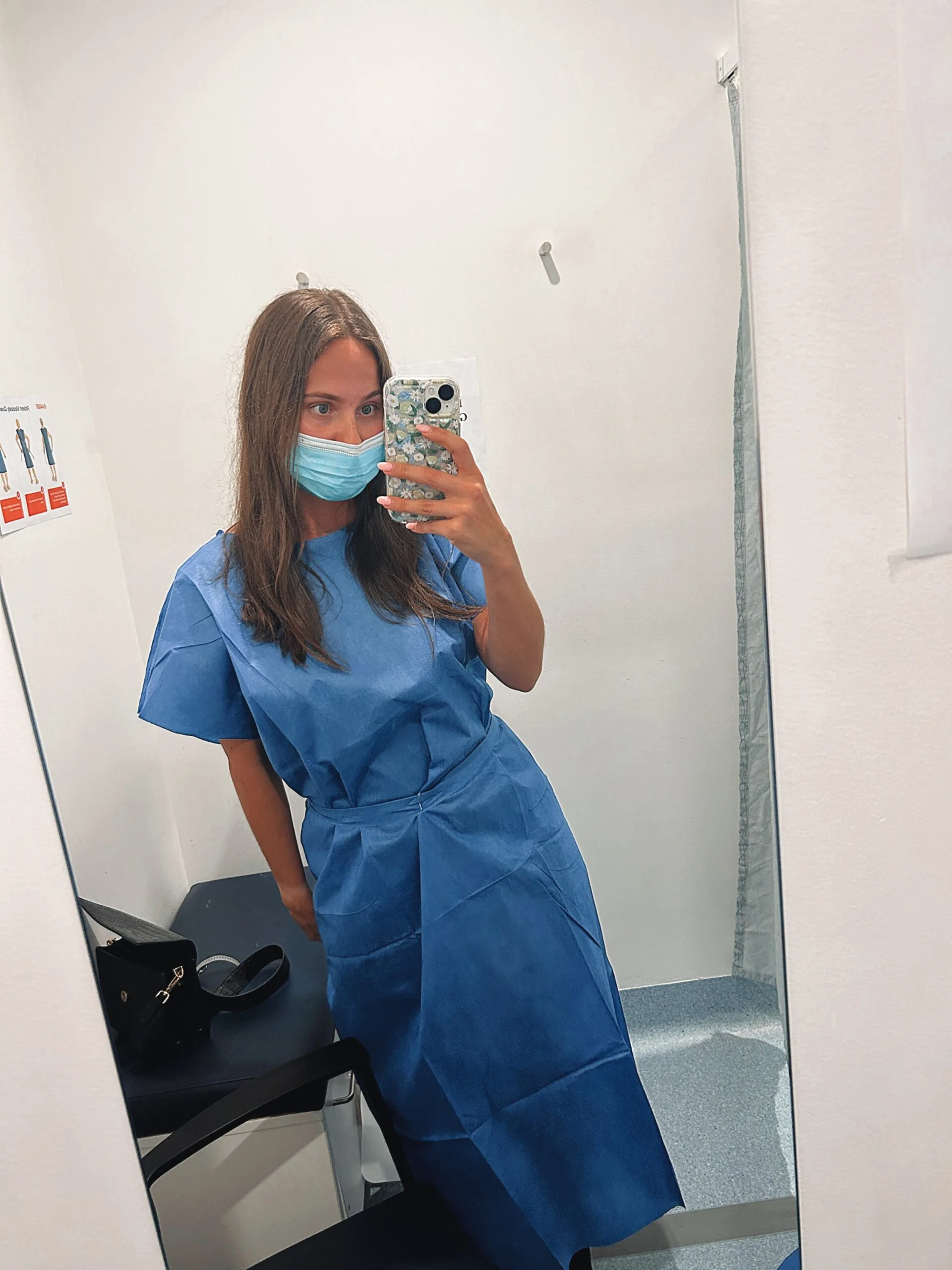 Hayley in hospital getting MRI for fibromyalgia