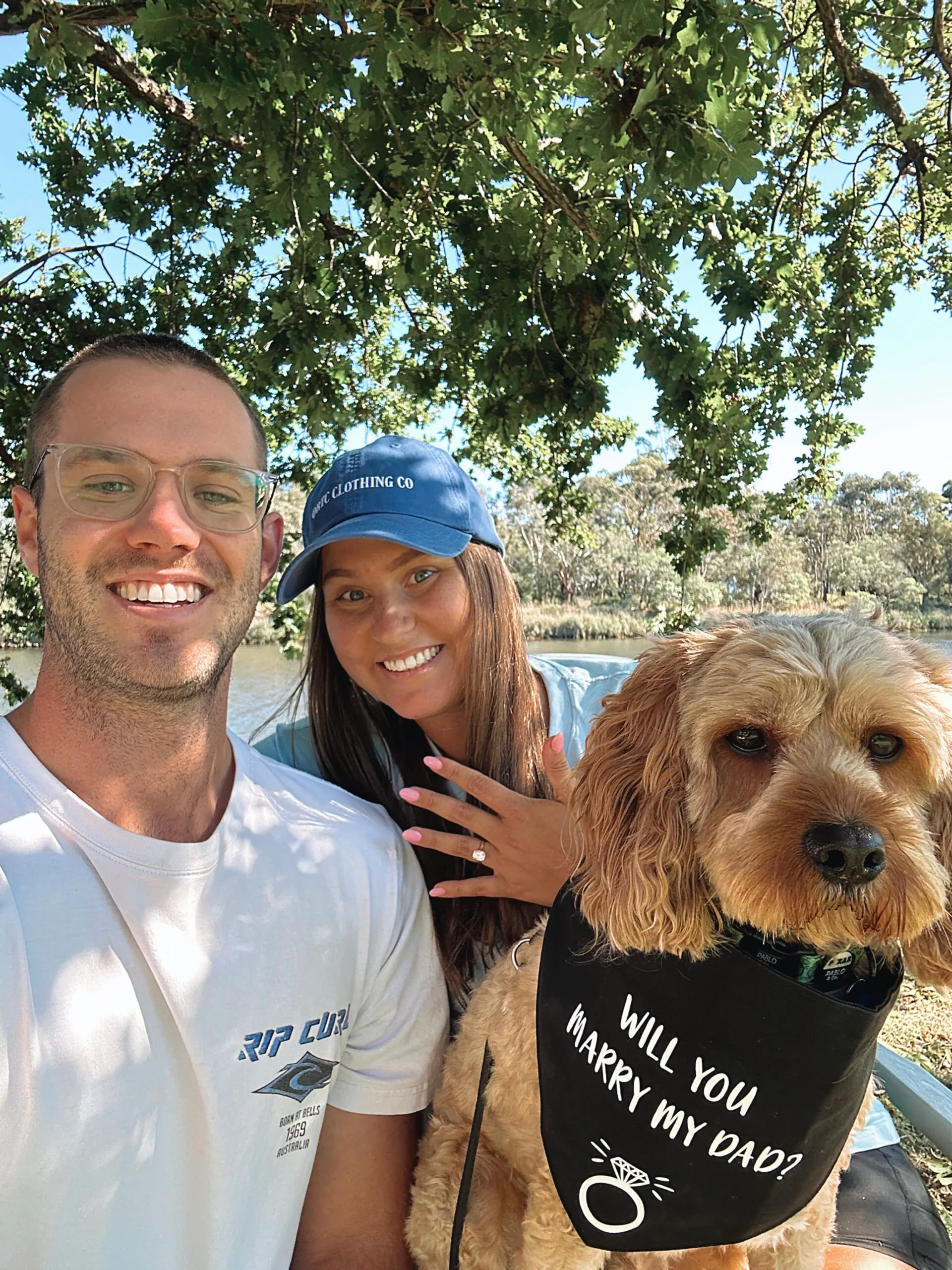 Hayley and Josh after their proposal with Lenny
