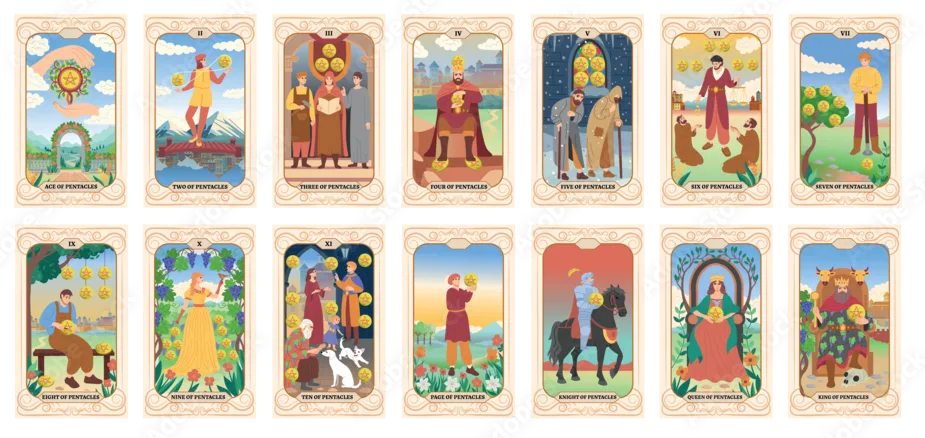 Illustrated Tarot cards