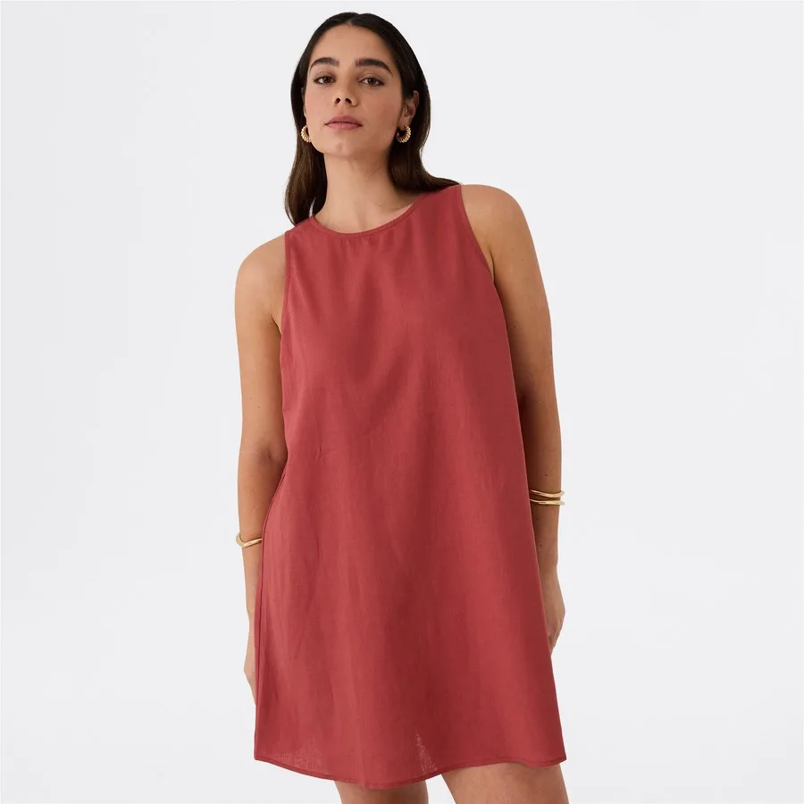 Terracotta mini swing dress