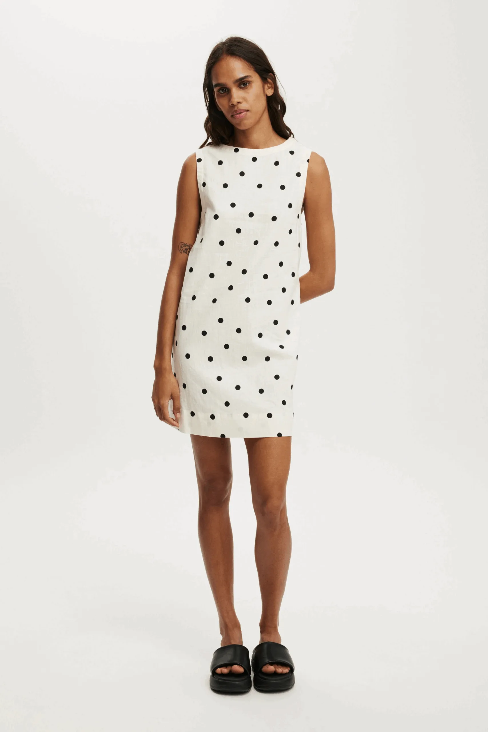 White polka dot dress