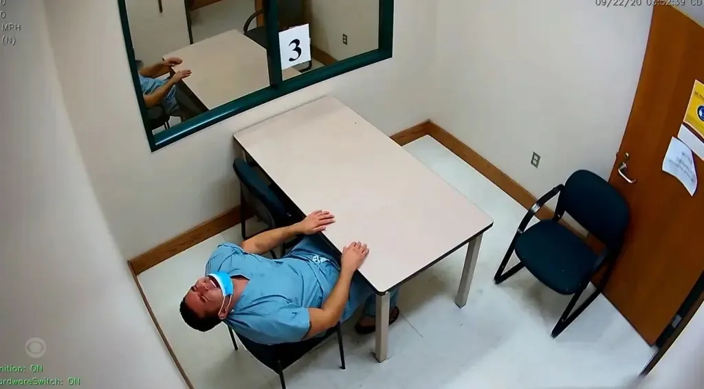 Man acting strangely in police interview room