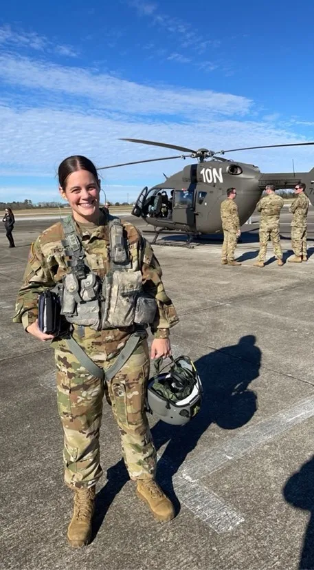 Ashley working as a Military Pilot
