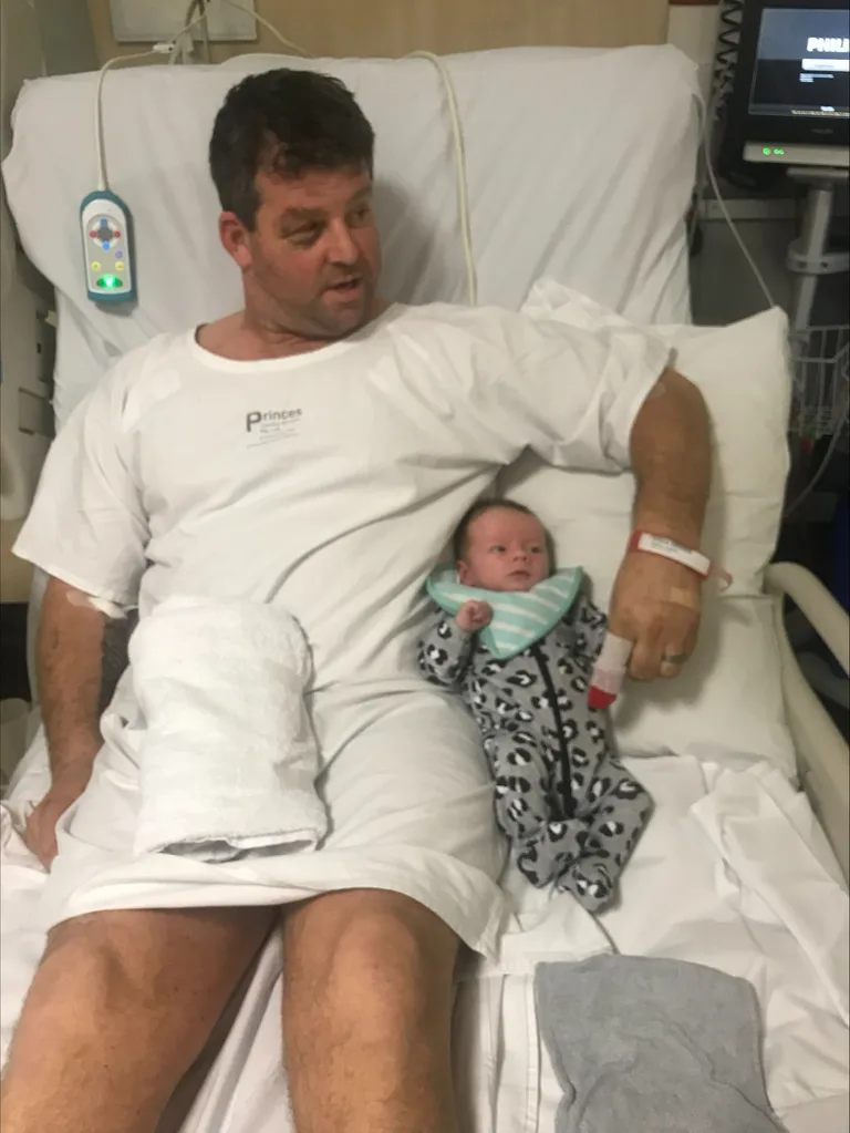 Image of man in hospital surviving a camping accident