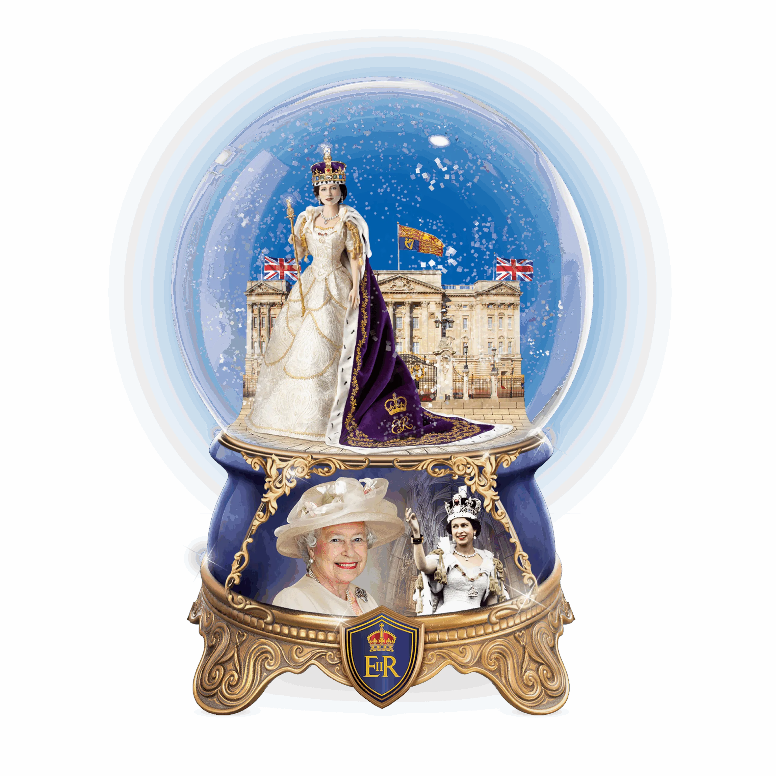 'Queen Elizabeth II Coronation&rsquo; Musical 
Glitter Globe
Limited edition!