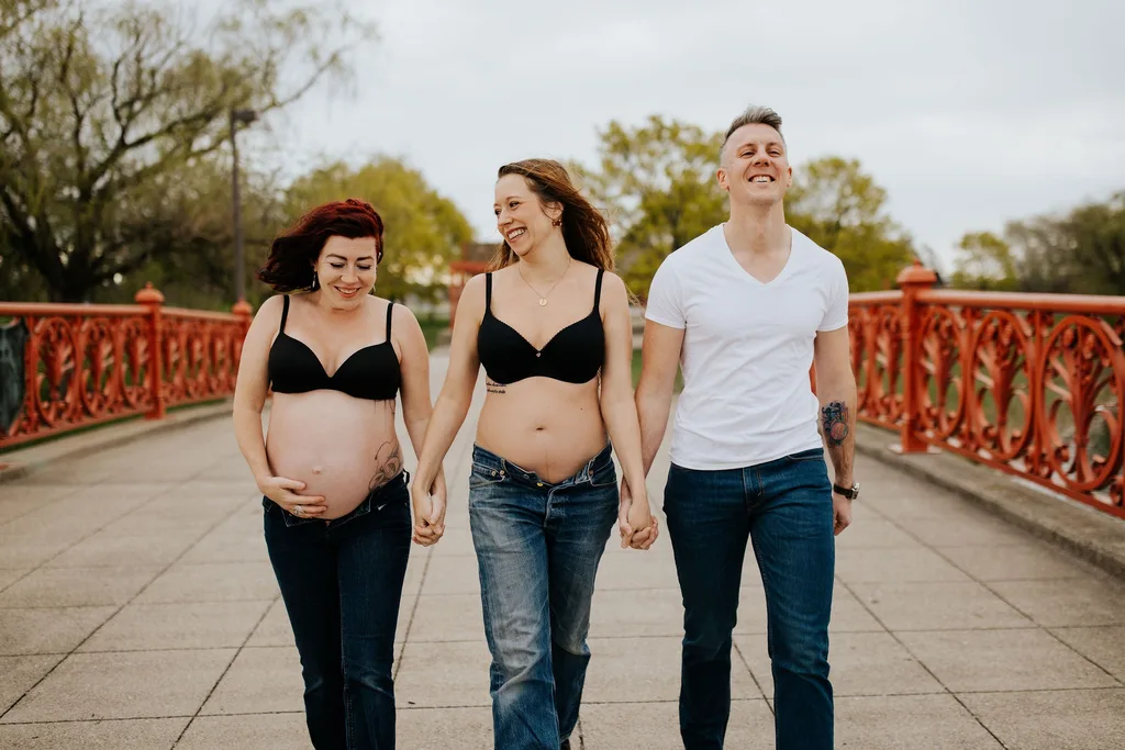 Chelsea, 25 weeks, Jessica, 23 weeks, Trow, the babies' dad