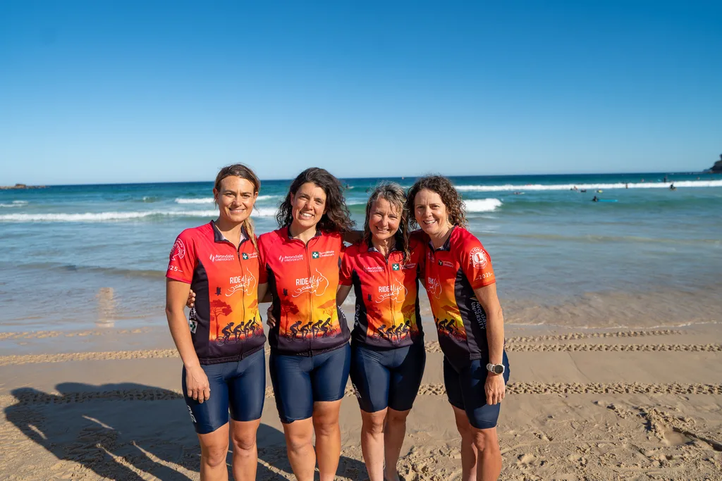 The four riders on the beach