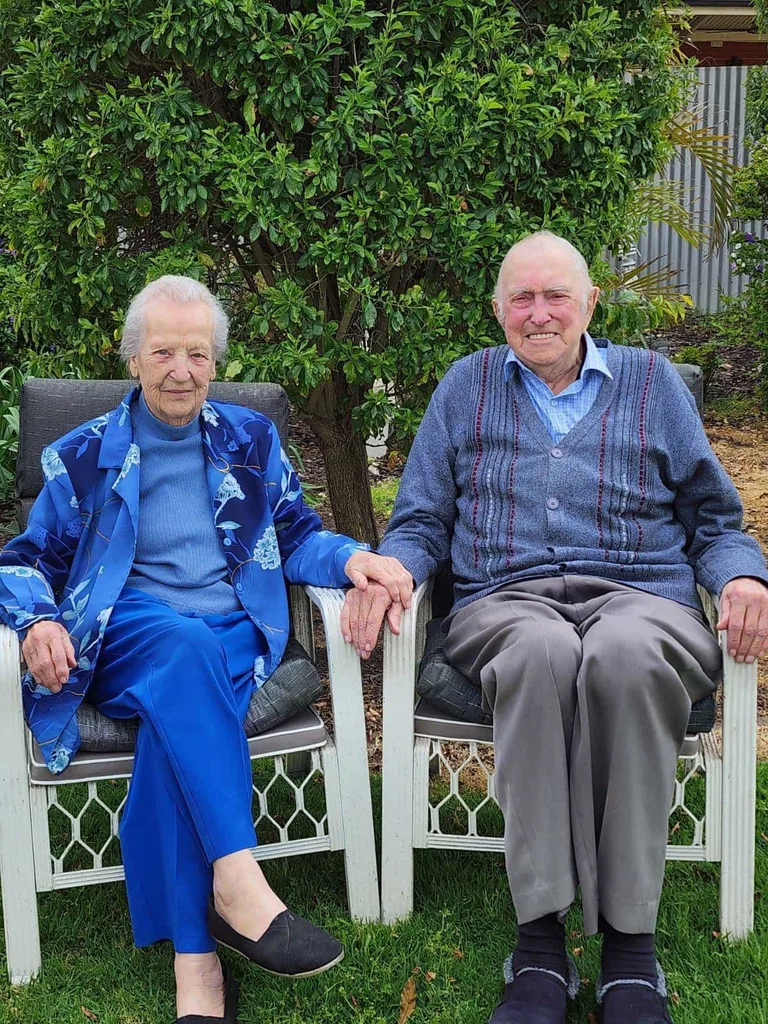 Image of woman and man celebrating 70 years married